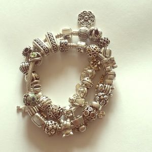 Double strand 35 charms Pandora/Sterling Silver.